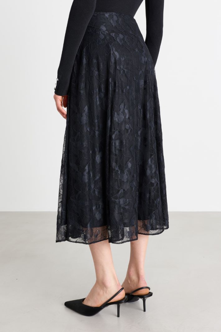 Flared lace skirt - BLACK - Intrend - 4