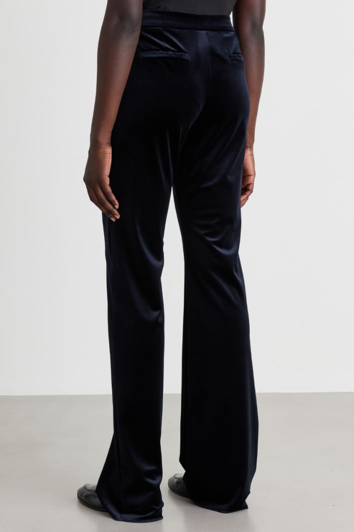 Pantalone in jersey velluto - BLU - Intrend - 4