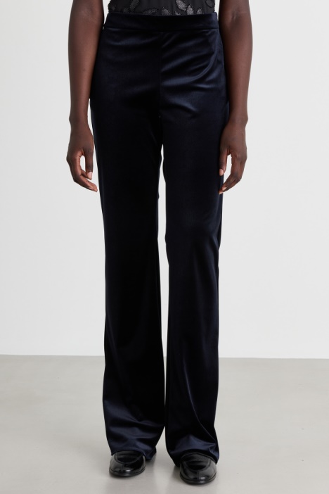 Pantalone in jersey velluto