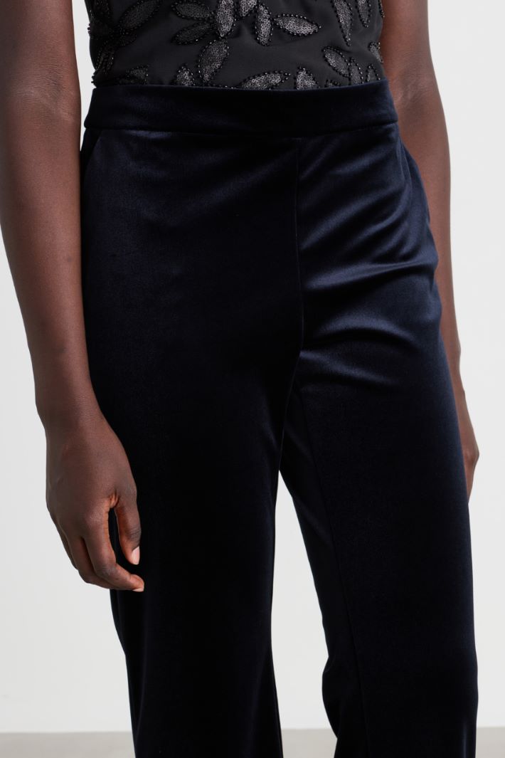 Pantalone in jersey velluto - BLU - Intrend - 3