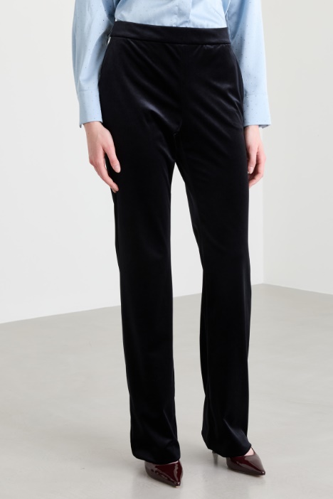 Pantalone in jersey velluto