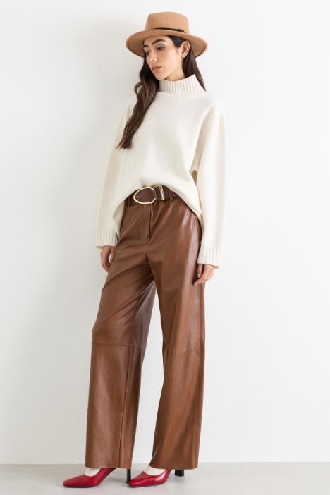Coated jersey trousers - Intrend
