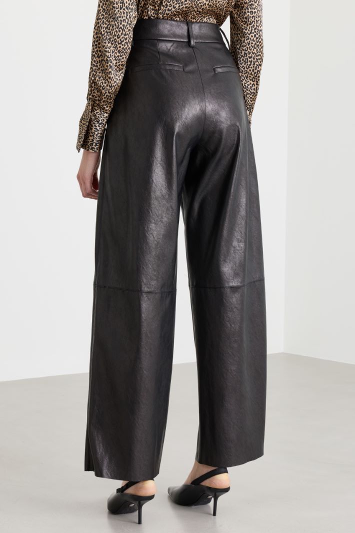 Coated jersey trousers - BLACK - Intrend - 4