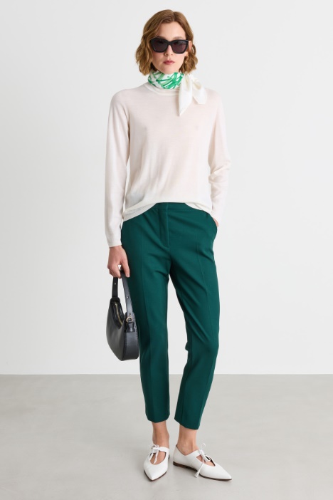 Pantalone cropped in jersey di viscosa - Intrend