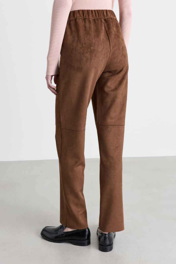 Cigarette-fit jersey trousers - BROWN - Intrend - 4