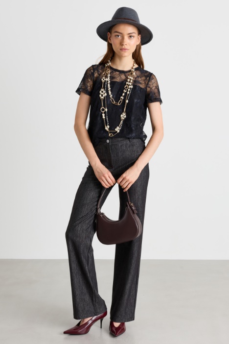 Jeans-effect trousers - Intrend