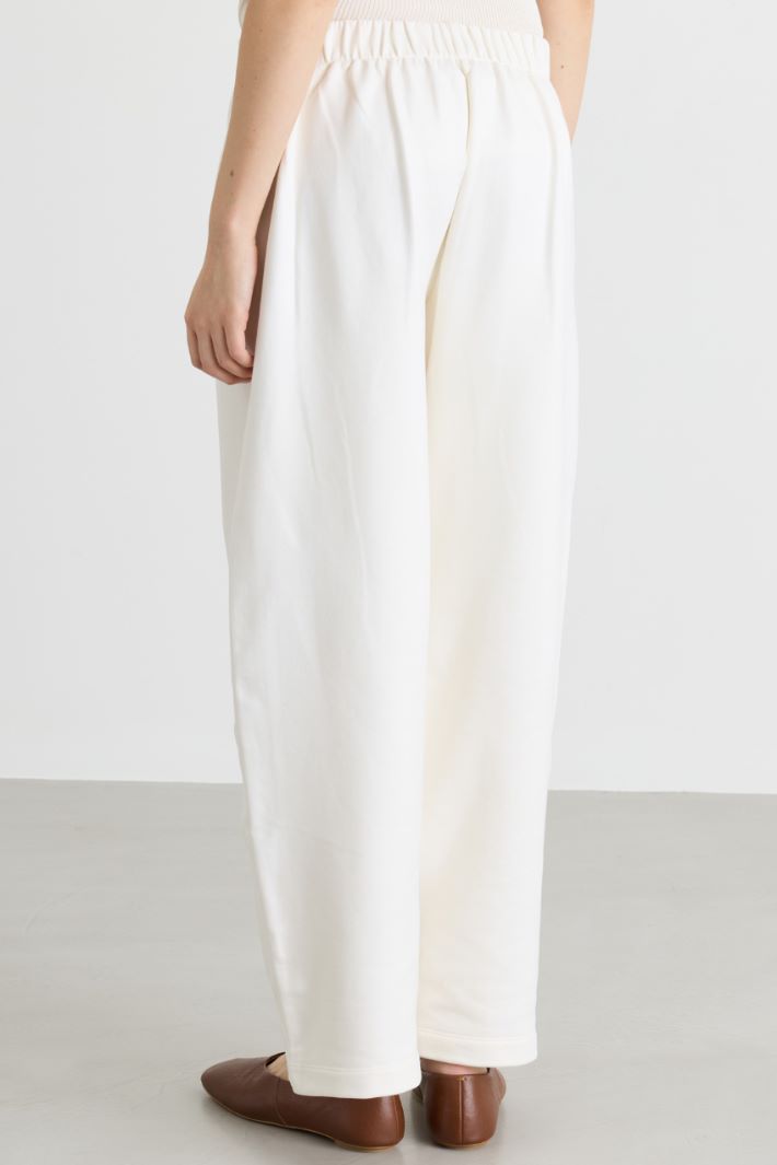Wide-leg fleece trousers - WHITE - Intrend - 4