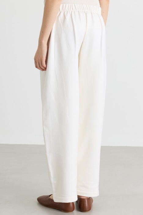 Pantalone in felpa di seta e cotone