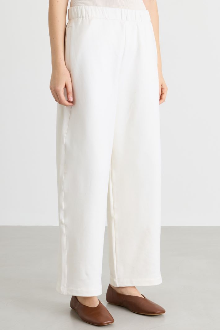 Wide-leg fleece trousers - WHITE - Intrend - 2