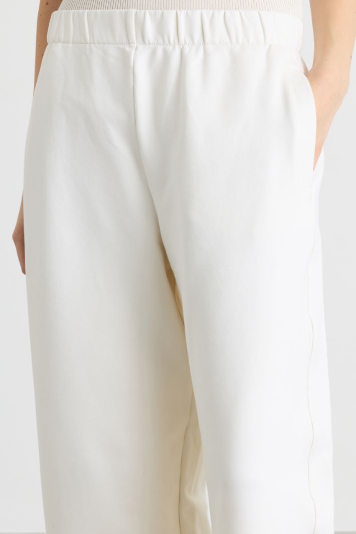Wide-leg fleece trousers - WHITE - Intrend - 3