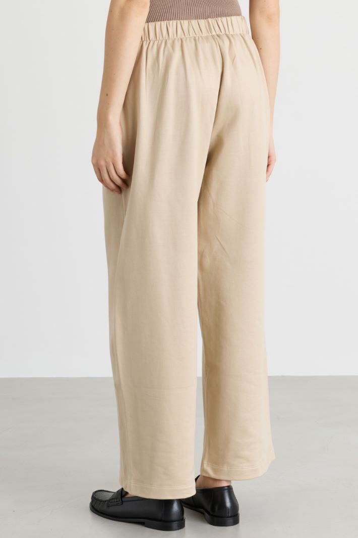 Wide-leg fleece trousers - BEIGE - Intrend - 4