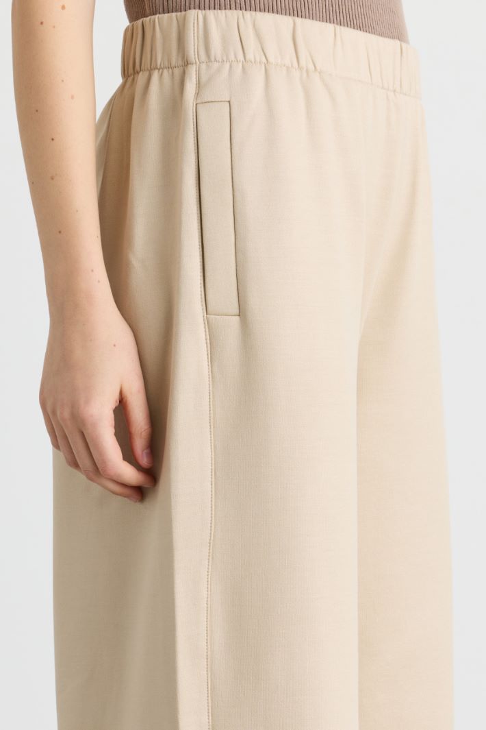 Wide-leg fleece trousers - BEIGE - Intrend - 3