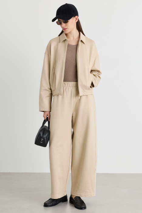 Wide-leg fleece trousers - Intrend
