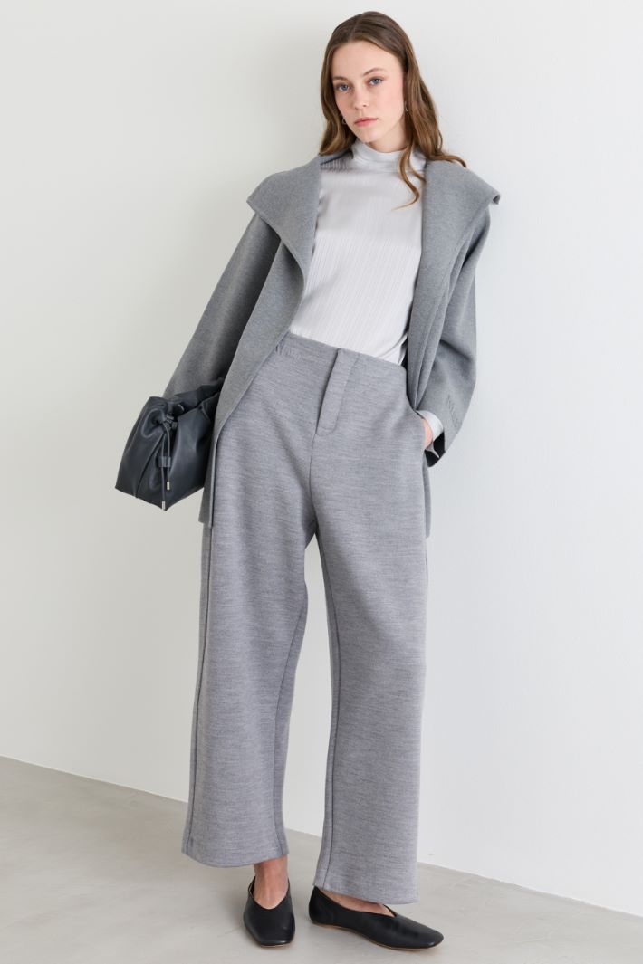Double-cloth cocoon trousers - GREY - Intrend