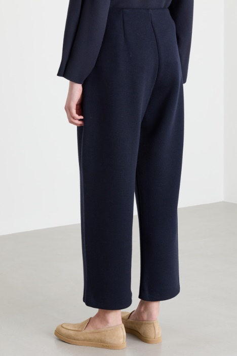 Pantalone cocoon in double di lana e cotone