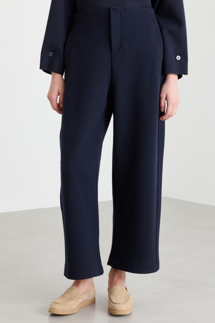 Double-cloth cocoon trousers - BLUE - Intrend - 2