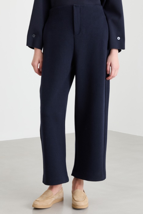 Pantalone cocoon in double di lana e cotone