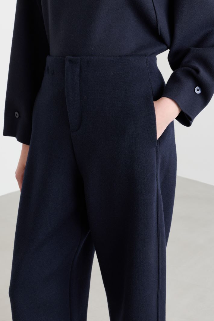 Double-cloth cocoon trousers - BLUE - Intrend - 3