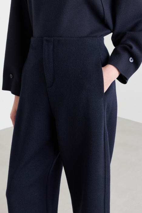 Pantalone cocoon in double di lana e cotone