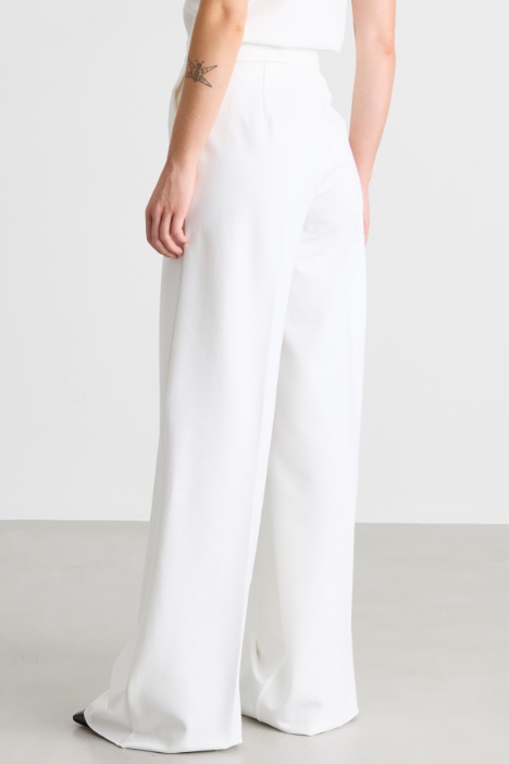 Pantalone palazzo in jersey compatto