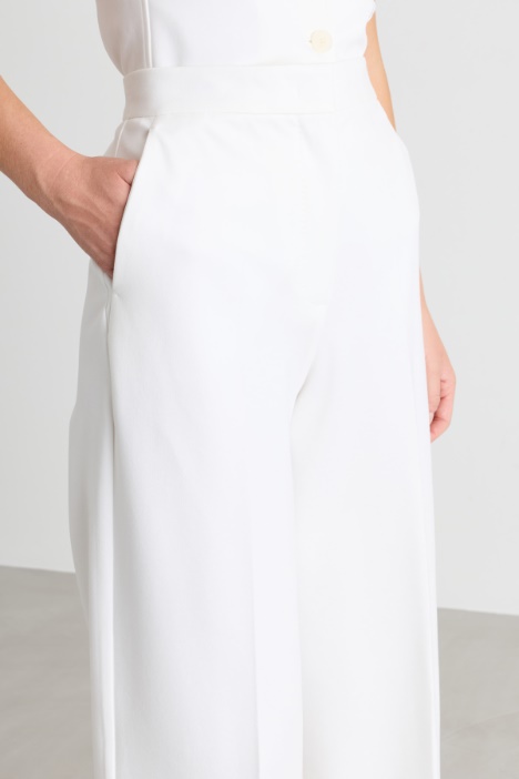 Pantalone palazzo in jersey compatto