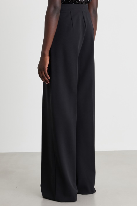 Pantalone palazzo in jersey compatto