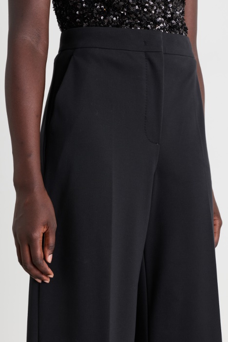 Pantalone palazzo in jersey compatto