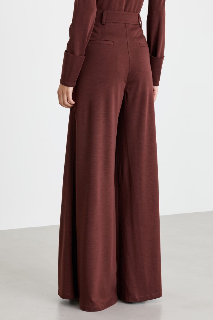 Double-pleated palazzo trousers - BORDEAUX - Intrend - 4