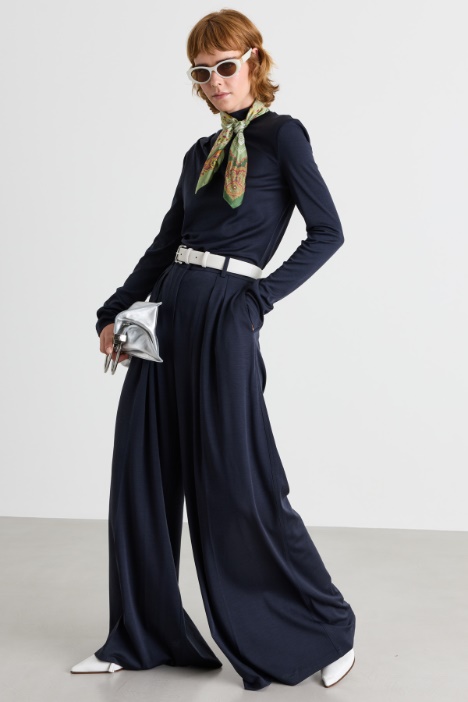 Double-pleated palazzo trousers - Intrend
