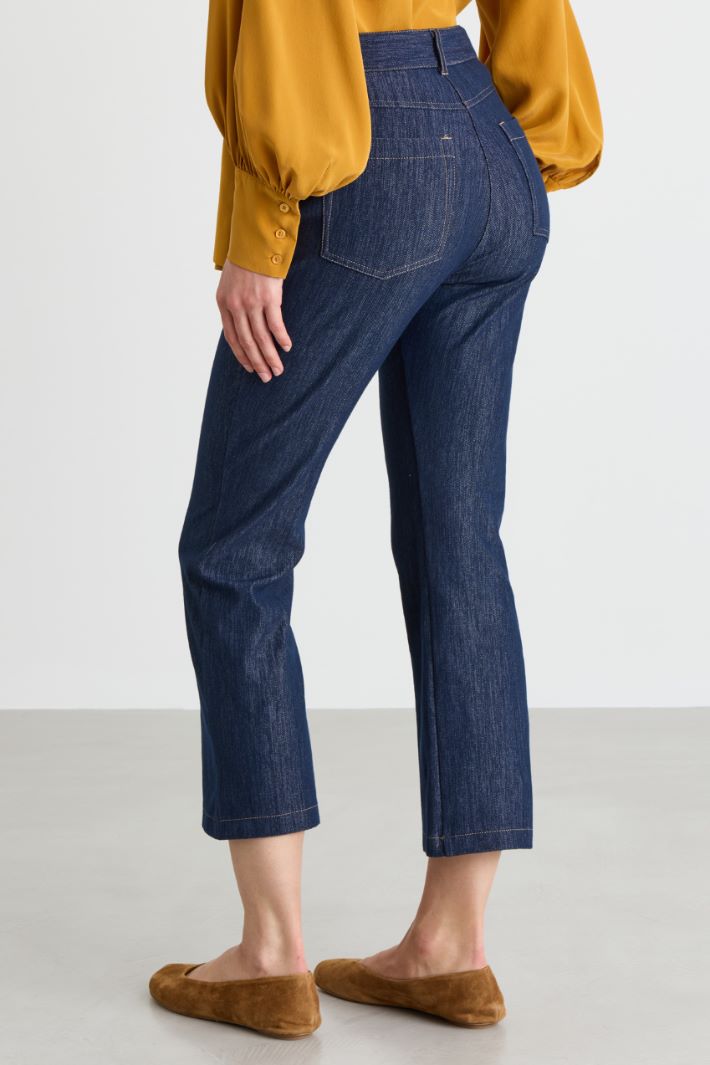 Slim-fit cropped jeans - BLUE - Intrend - 4