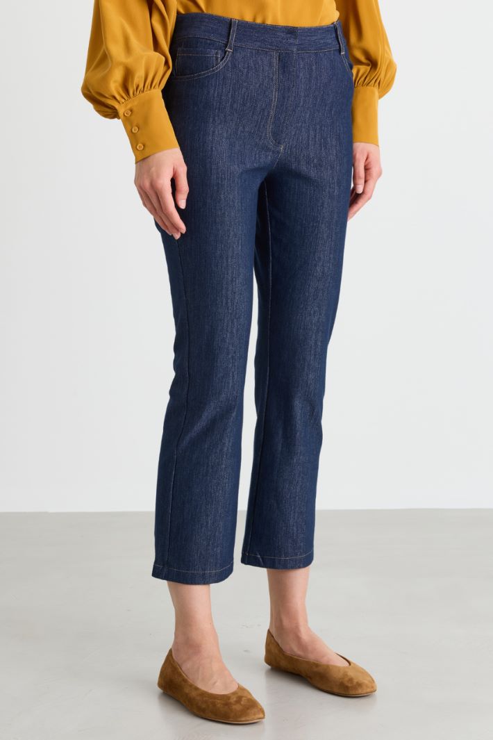Slim-fit cropped jeans - BLUE - Intrend - 2
