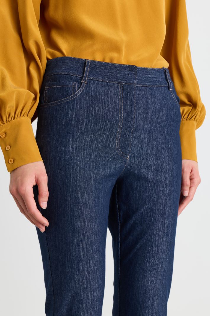 Slim-fit cropped jeans - BLUE - Intrend - 3