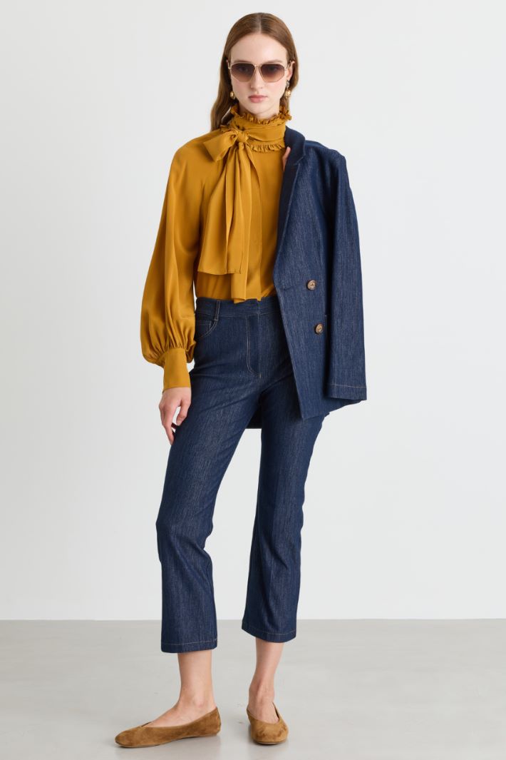 Slim-fit cropped jeans - BLUE - Intrend