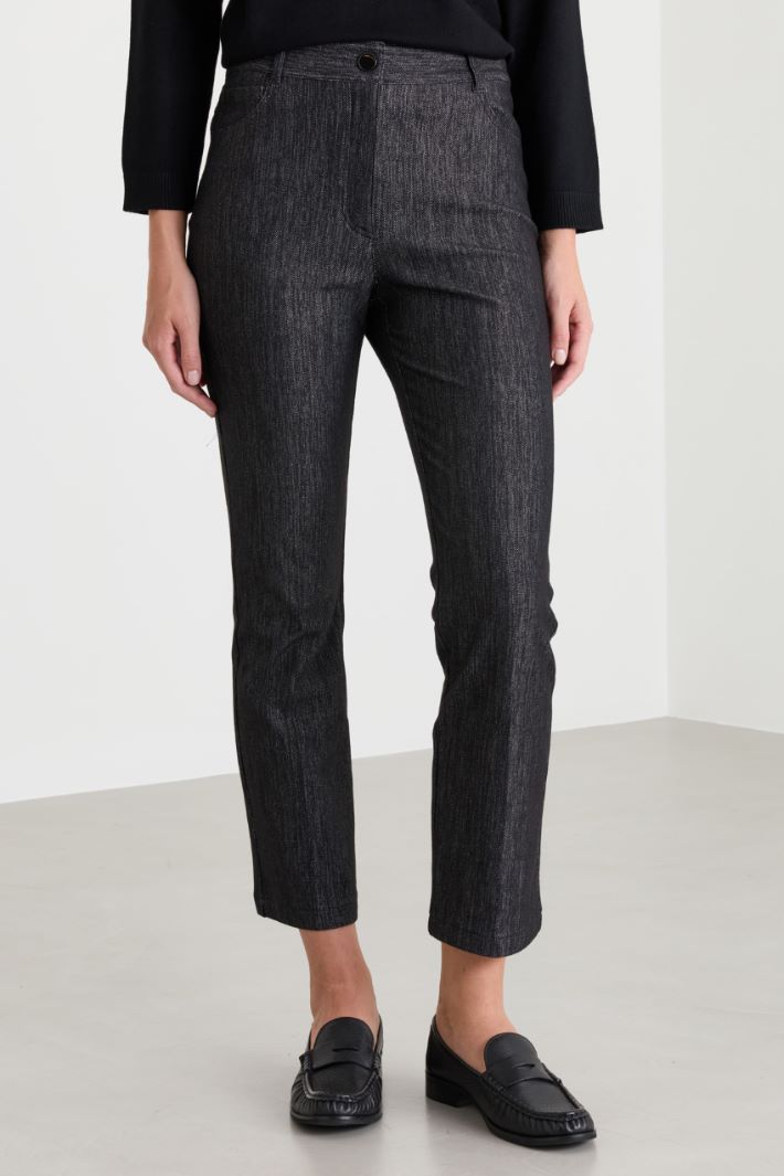 Slim-fit cropped jeans - BLACK - Intrend - 2