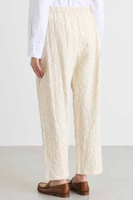 Pantalone in jersey effetto mosso