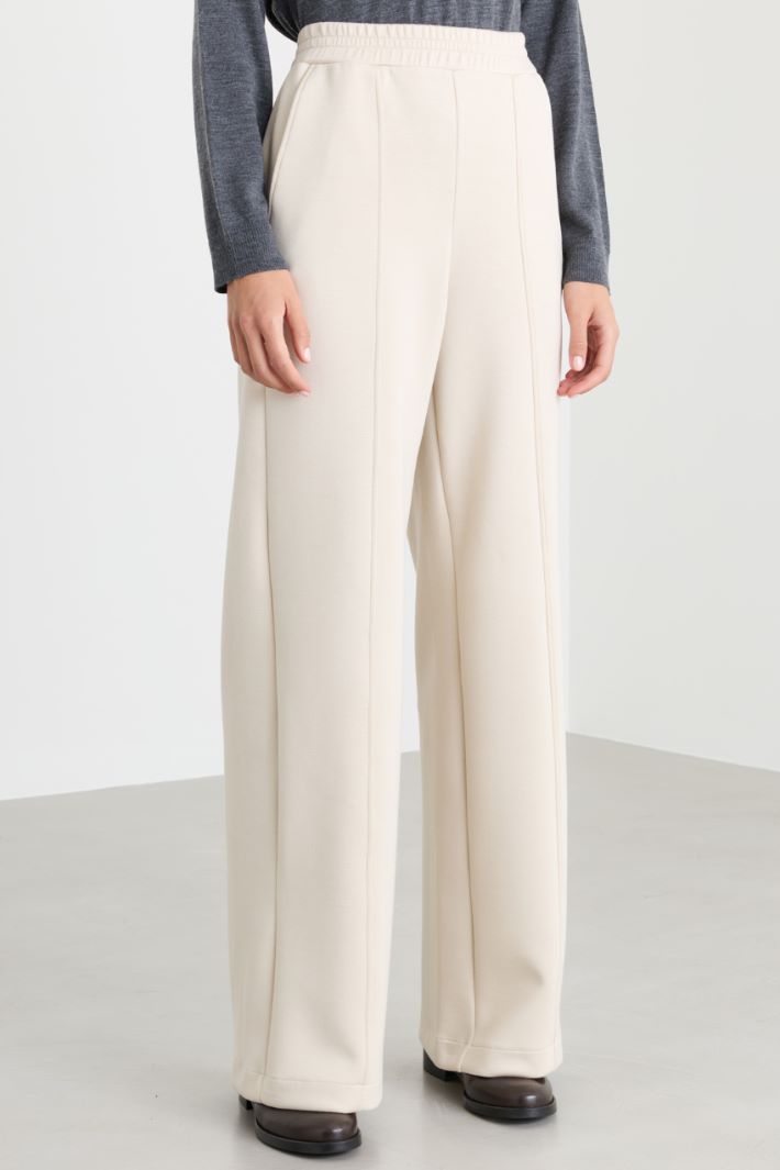 Relaxed-fit fleece joggers - WHITE - Intrend - 2