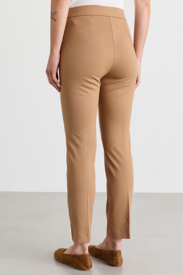 Slim-fit jersey trousers - CAMEL - Intrend - 4