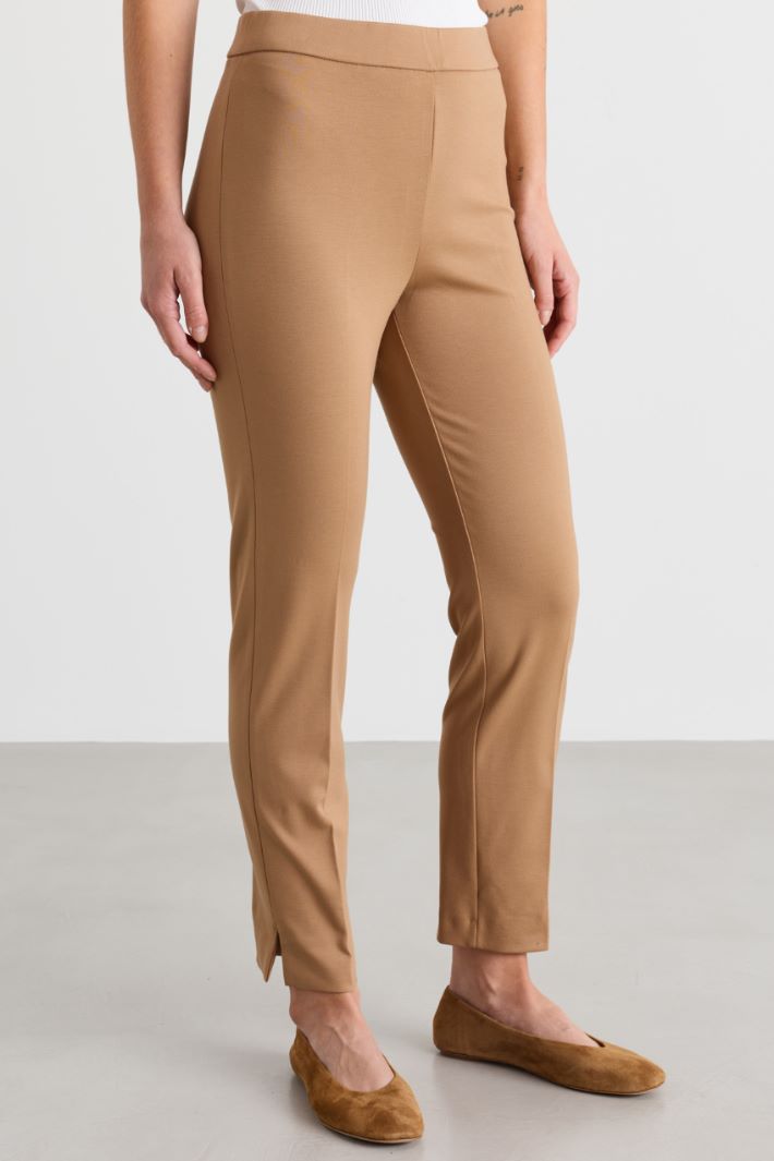 Slim-fit jersey trousers - CAMEL - Intrend - 2