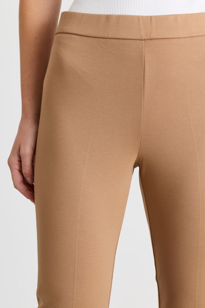 Slim-fit jersey trousers - CAMEL - Intrend - 3