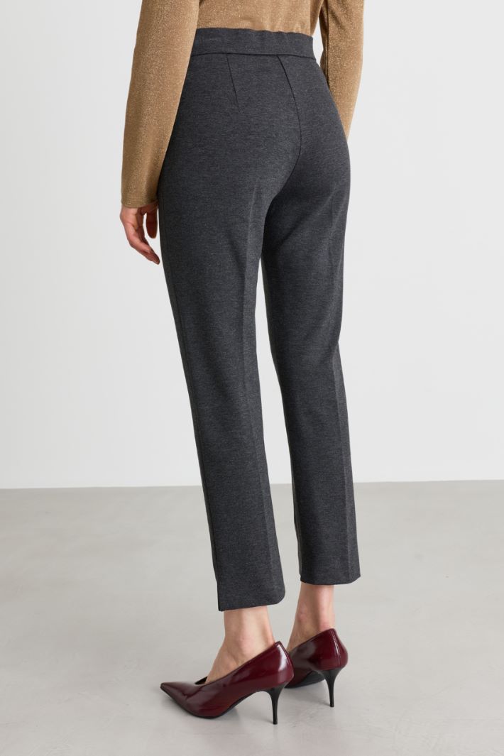 Slim-fit jersey trousers - GREY - Intrend - 4