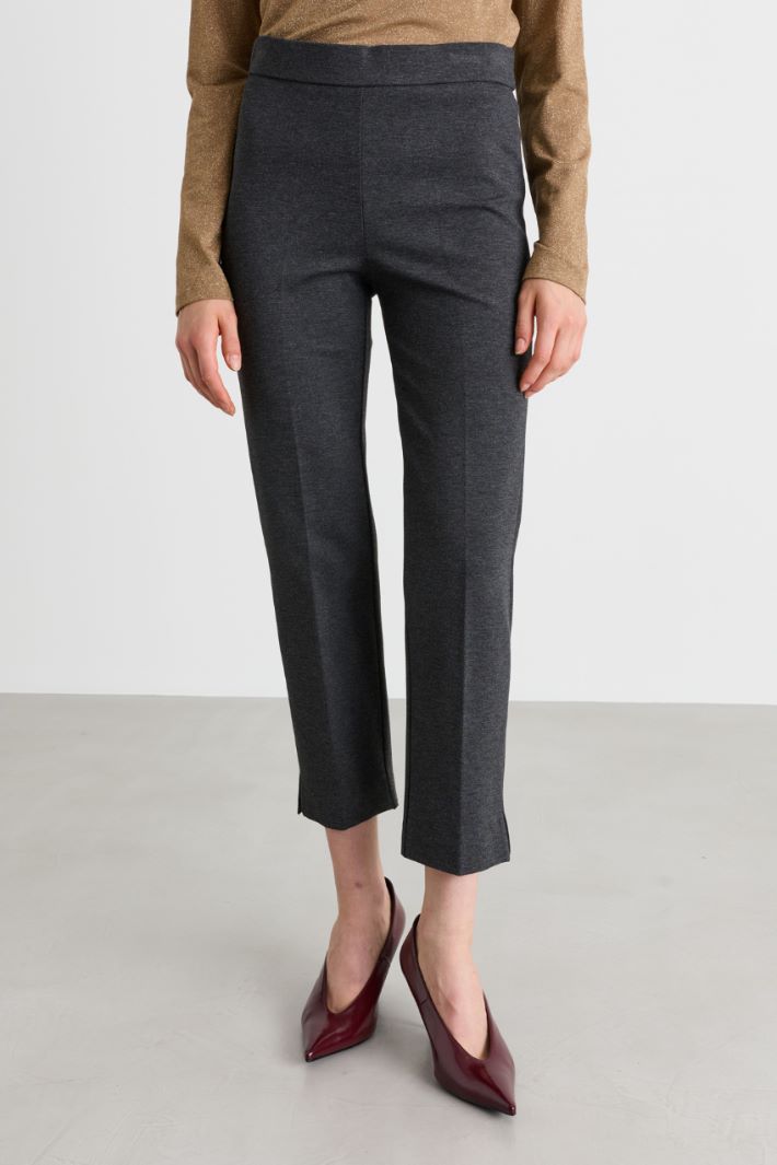 Slim-fit jersey trousers - GREY - Intrend - 2