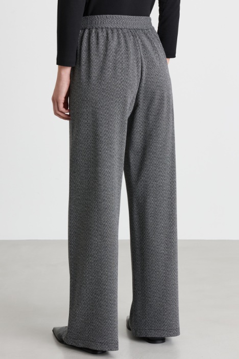 Pantalone ampio in jersey chevron