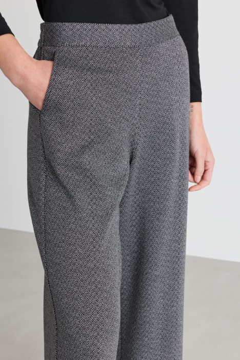 Pantalone ampio in jersey chevron