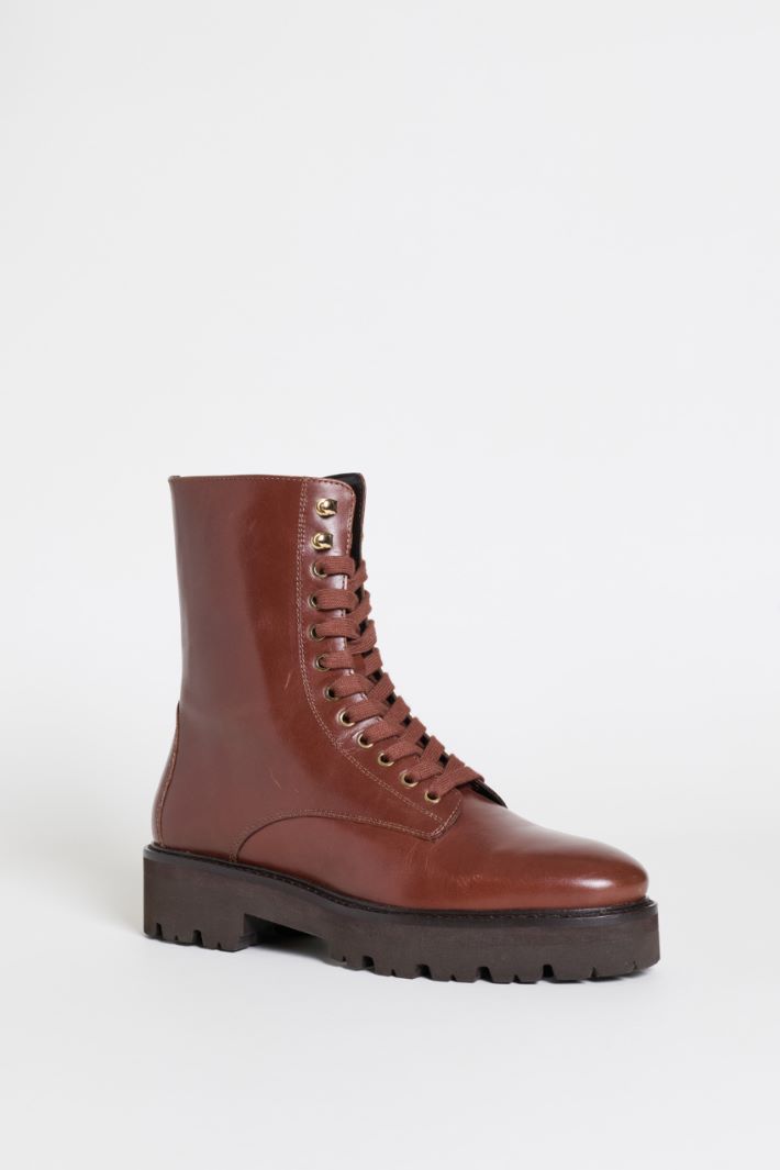 Leather combat boots - BROWN - Intrend - 2