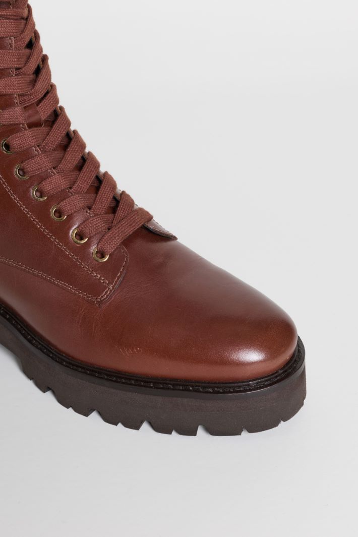 Leather combat boots - BROWN - Intrend - 4