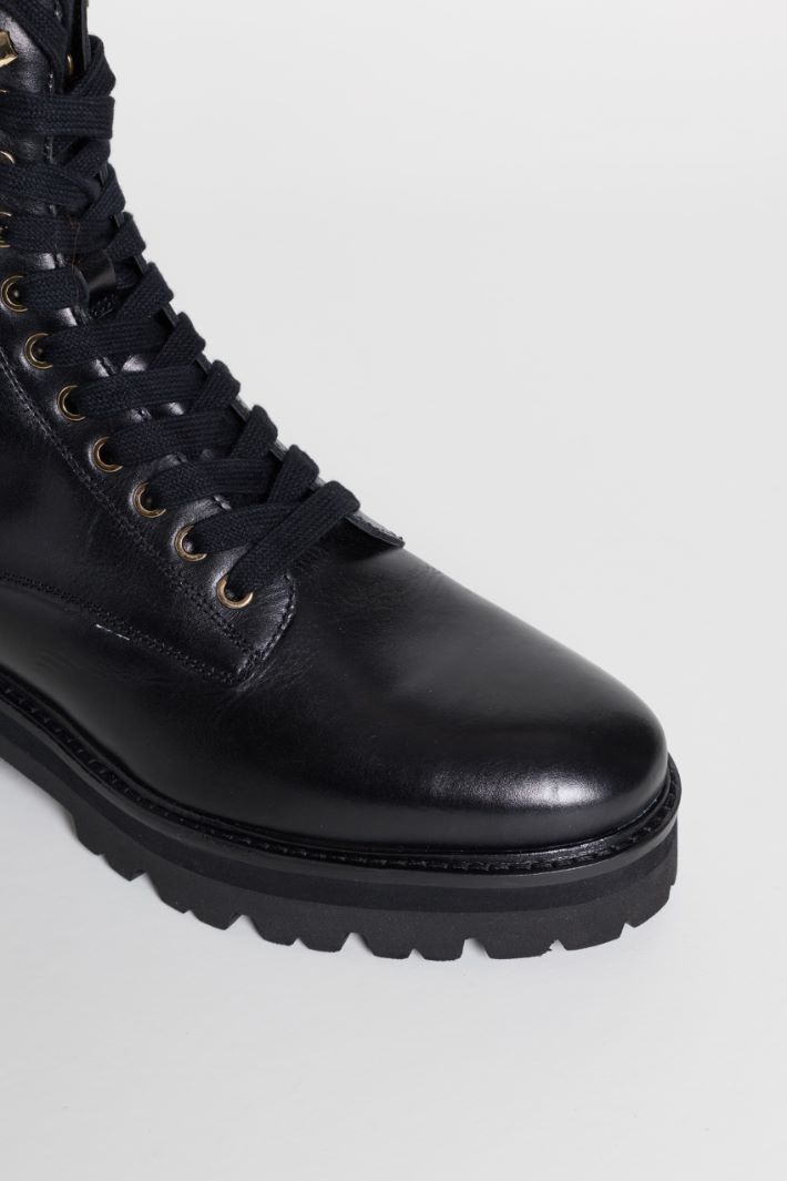 Leather combat boots - BLACK - Intrend - 4