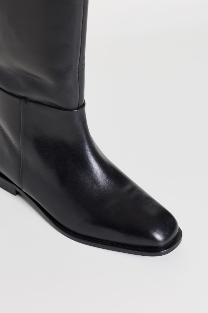 Leather riding boots - BLACK - Intrend - 4