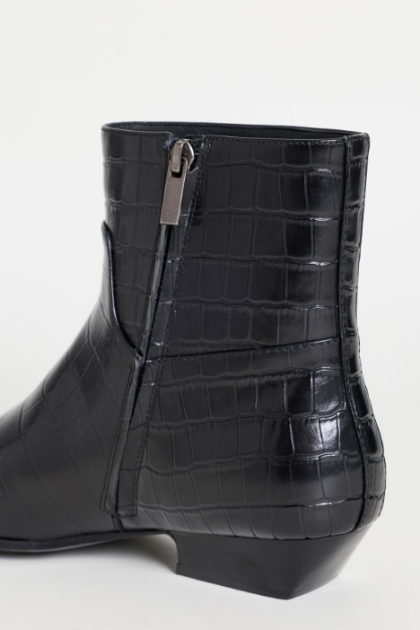 Stivaletto in pelle stampa cocco