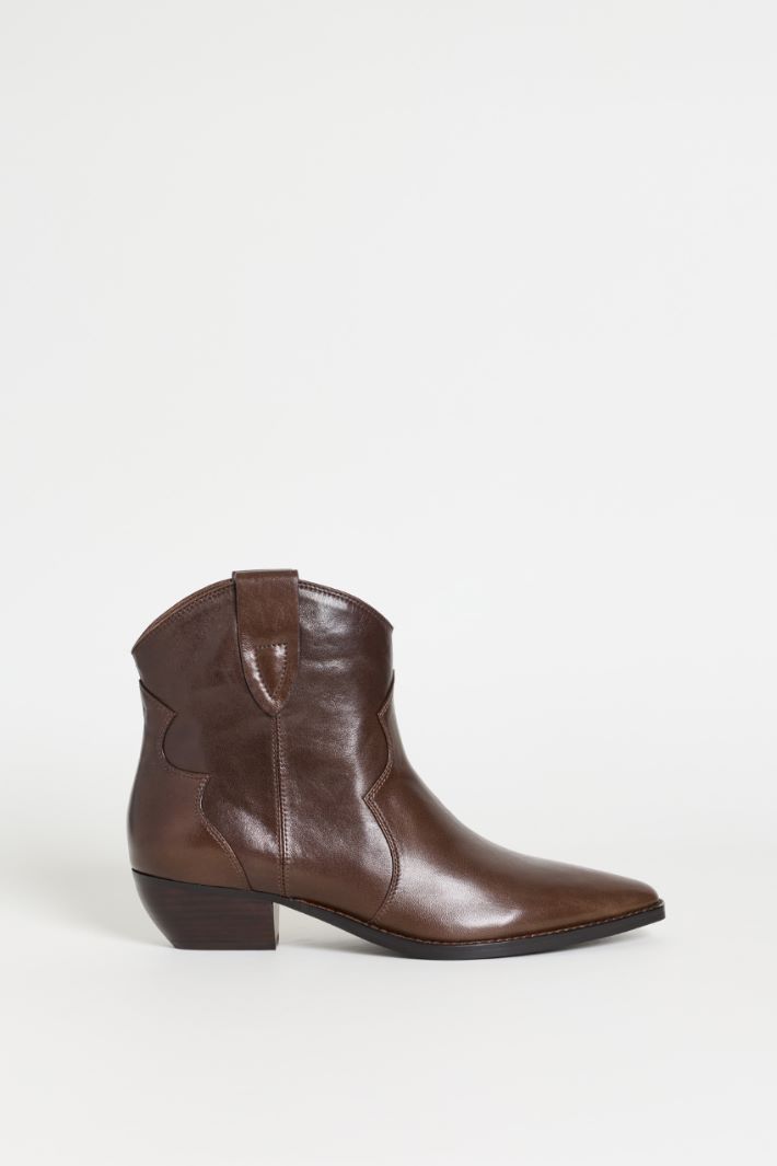 Texano in pelle - MARRONE - Intrend