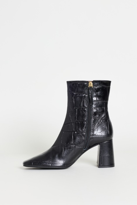 Stivaletto in pelle con stampa cocco